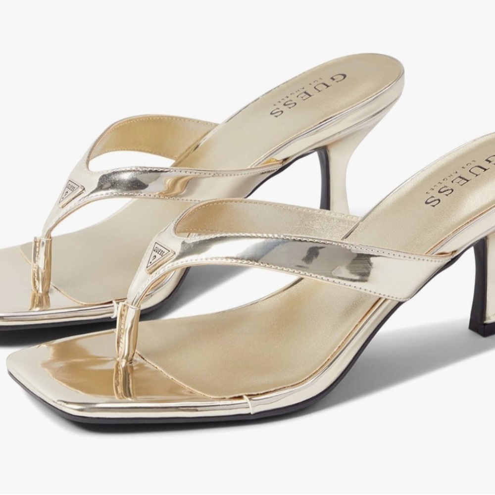 Guess Gold Heels Elegant Metallic Finish